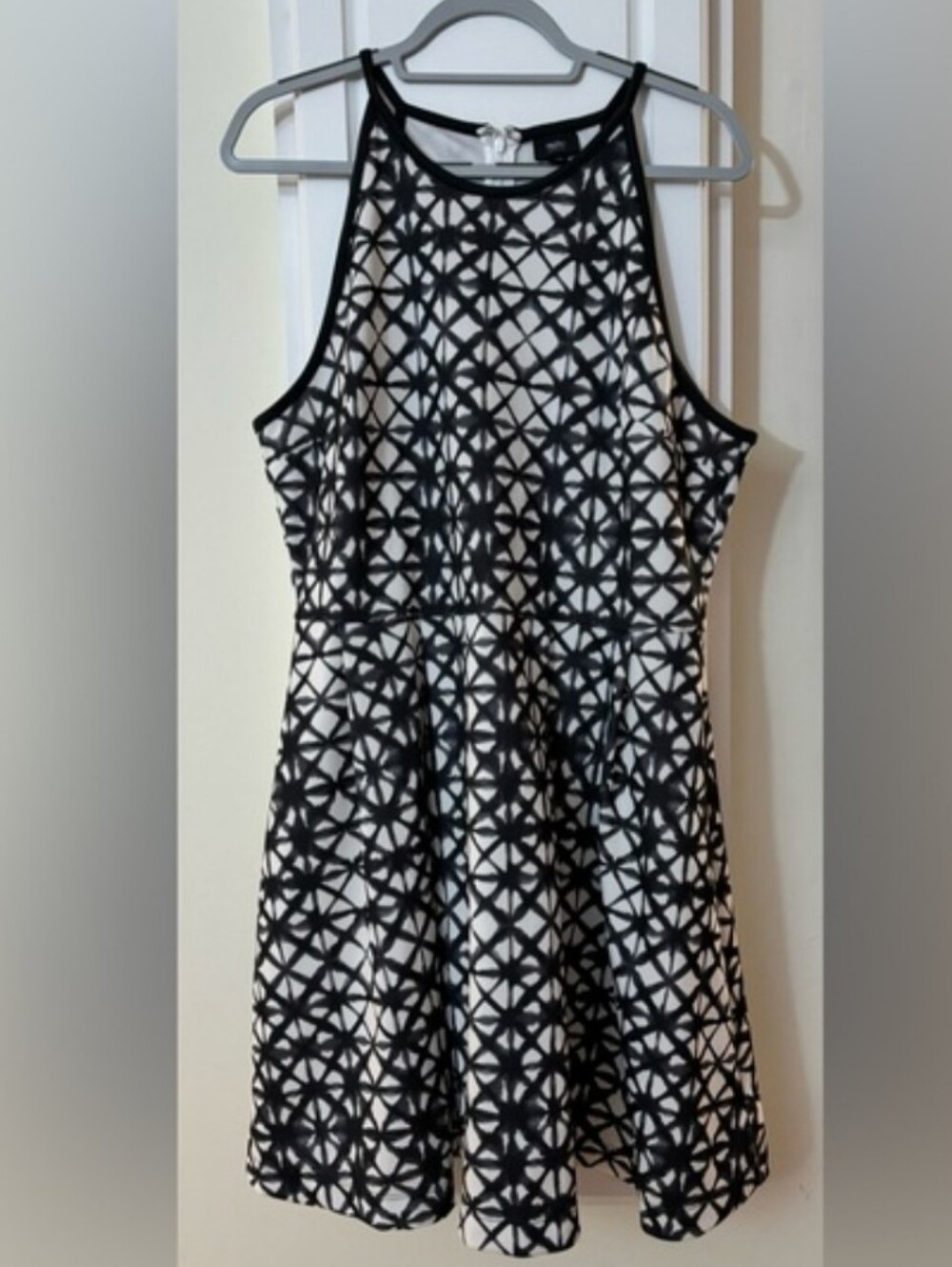 Geometric Fit-and-Flare Dress